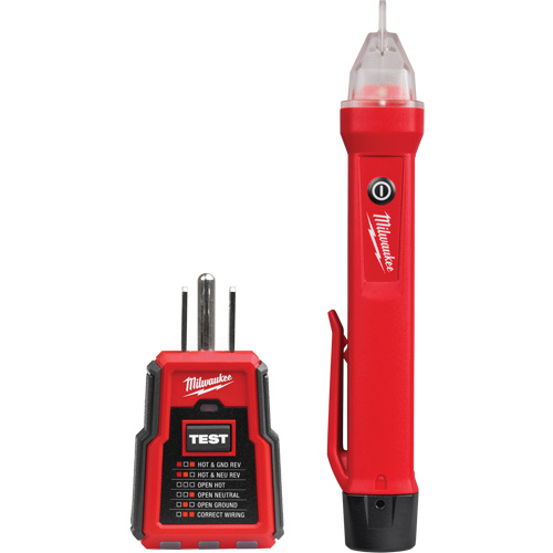 Voltage Detector & GFCI Receptacle Tester Kit, 50 V - 1000 V, Display & Sound Alert Brunswick Fyr & Safety
