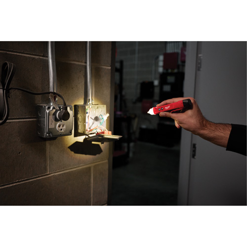 D&eacute;tecteur de tension avec DEL et testeur de prise DDFT, 50 V - 1000 V, Alerte Affichage & son Brunswick Fyr & Safety