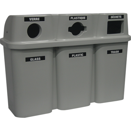 Contenants de recyclage Bullseye, Bord de rue, Plastique, 3 x 22 gal. US Brunswick Fyr & Safety