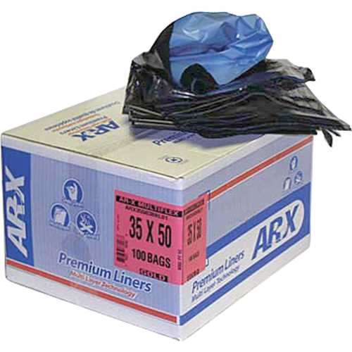 Premium Liners, 2X Strong, 26" W x 36" L, Black, 75.7 L (20 Gal.) Capacity Brunswick Fyr & Safety