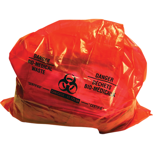 Sure-Guard Bio-Medical Waste Liners, Bio-Hazard, 50" L x 37" W, 2 mil Brunswick Fyr & Safety