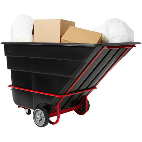 Tilt Truck, Black Recycled Plastic, 1/2 cu.yd., 1400 lbs. Load Capacity Brunswick Fyr & Safety