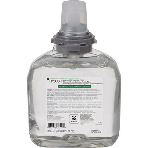 Green Certified Hand Soap for PROVON&reg; TFX Dispenser, Foam, 1200 ml, Scented Brunswick Fyr & Safety