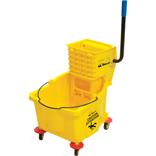 Mop Bucket and Wringer, Side Press, 9.5 US Gal.(38 Quart), Yellow Brunswick Fyr & Safety