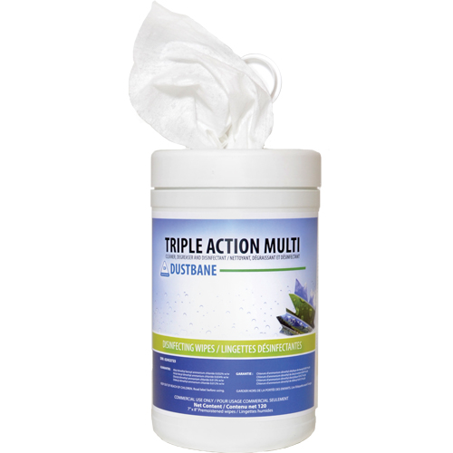 Triple Action Multi Disinfecting Wipes, 7" x 8", 120 Count Brunswick Fyr & Safety