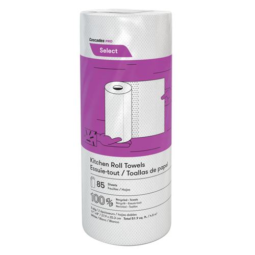 Rouleau d'essuie-tout de cuisine Pro Select, 2 Pli, 85 Feuilles/rouleau, 8" la, 11" lo Brunswick Fyr & Safety