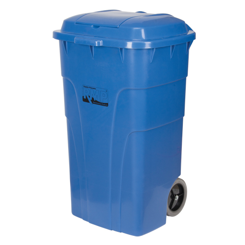 Roll Out Recycling Bin, Curbside, Polyethylene, 65 US gal. Brunswick Fyr & Safety