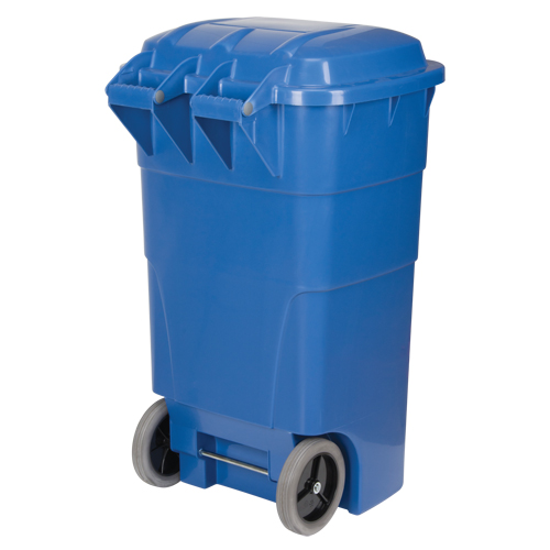 Roll Out Recycling Bin, Curbside, Polyethylene, 65 US gal. Brunswick Fyr & Safety