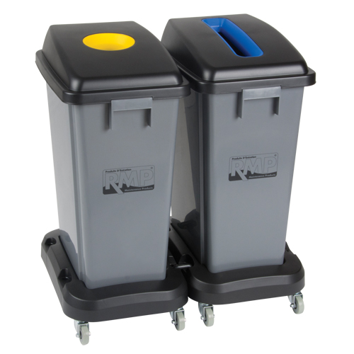 Recycling & Waste Receptacle Dolly, Polypropylene, Black, Fits: 17-1/4" x 12-1/2" Brunswick Fyr & Safety