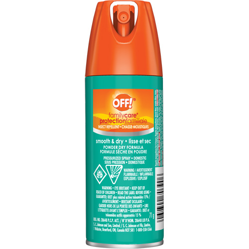 OFF! Family Care&reg; Insect Repellent, 15% DEET, Aerosol, 2.5 oz. Brunswick Fyr & Safety