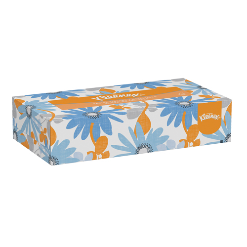 Kleenex&reg; Facial Tissue, 2 Ply, 8" L x 8-1/2" W, 125 Sheets/Box Brunswick Fyr & Safety