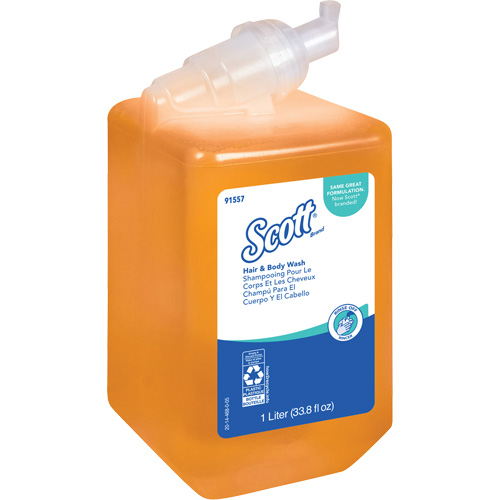 Savon pour le corps et les cheveux Essential de Scott, 1000 ml, Fraîcheur, Bouteille Brunswick Fyr & Safety