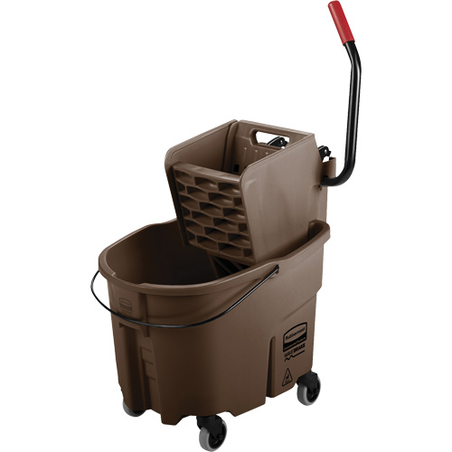 Ensemble de seau pour vadrouille et essoreuse WaveBrake, Pression lat&eacute;rale, 8,75 gal. US (35 pintes), Brun Brunswick Fyr & Safety