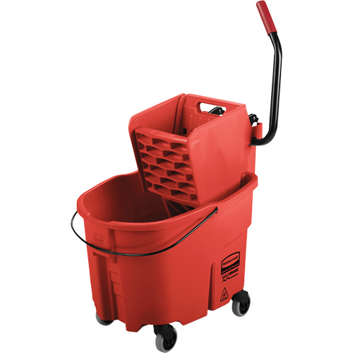 WaveBrake&reg; Mop Bucket & Wringer Combo Pack, Side Press, 8.75 US Gal.(35 Quart), Red Brunswick Fyr & Safety