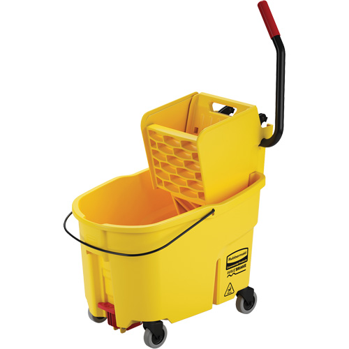 WaveBrake&reg; Mop Bucket & Wringer Combo Pack, Side Press, 11 US Gal. (44 Quart), Yellow Brunswick Fyr & Safety