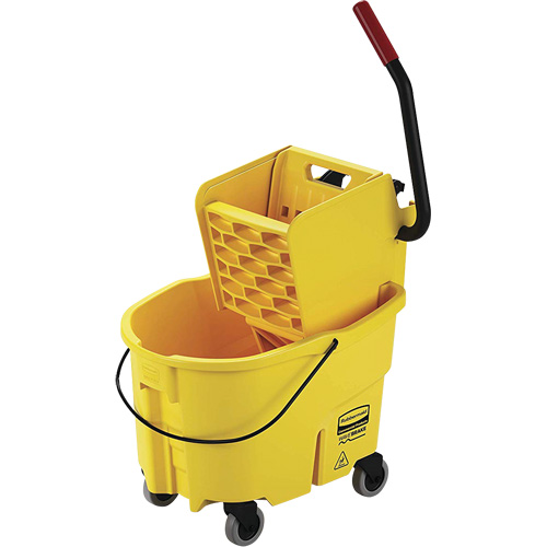 WaveBrake&reg; Mop Bucket and Wringer, Side Press, 6.5 US Gal. (26 Quart), Yellow Brunswick Fyr & Safety