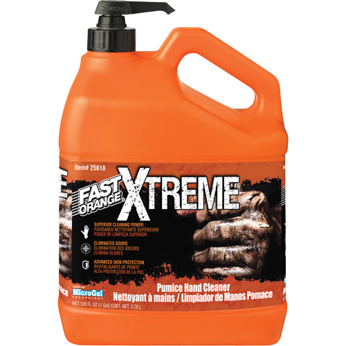 Nettoyant professionnel pour les mains Xtreme, Pierre ponce, 3,78 L, Bouteille &agrave; pompe, Orange Brunswick Fyr & Safety