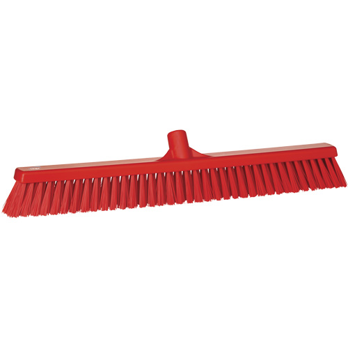 Combo Bristle Push Broom, Coarse/Fine Bristles, 24-1/2", Polyester, Red Brunswick Fyr & Safety