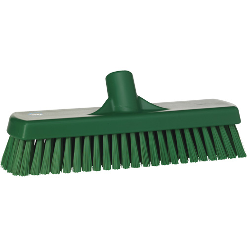 Deck & Wall Scrub Brush, Stiff Bristles, 12", Polyester, Green Brunswick Fyr & Safety