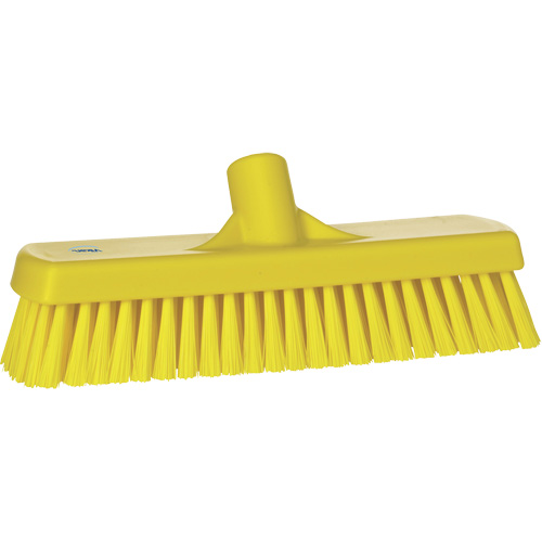 Deck & Wall Scrub Brush, Stiff Bristles, 12", Polyester, Yellow Brunswick Fyr & Safety