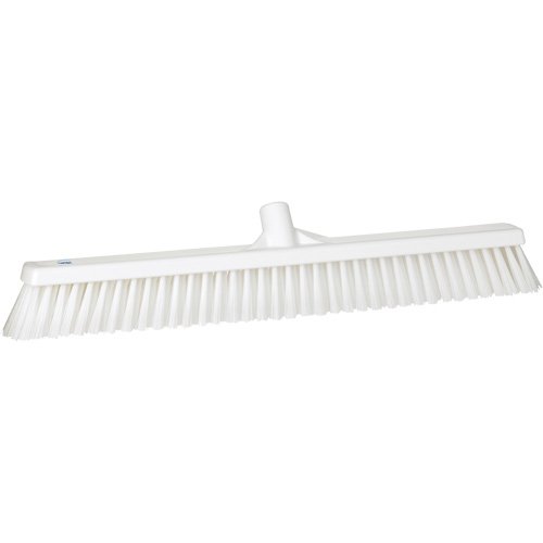 Combo Bristle Push Broom, Coarse/Fine Bristles, 24", Polyester, White Brunswick Fyr & Safety