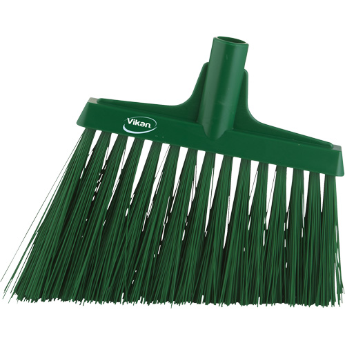Angle Broom Head, X-Coarse Bristles, 12", Polyester, Green Brunswick Fyr & Safety