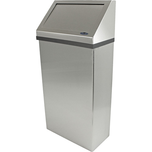 Wall Mounted Waste Receptacle, Stainless Steel, 13.2 US gal. Brunswick Fyr & Safety