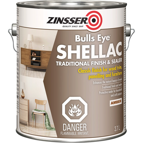 Scellant &agrave; la gomme-laque Zinsser Bulls Eye, Ambr&eacute;e, 3,7 L Brunswick Fyr & Safety