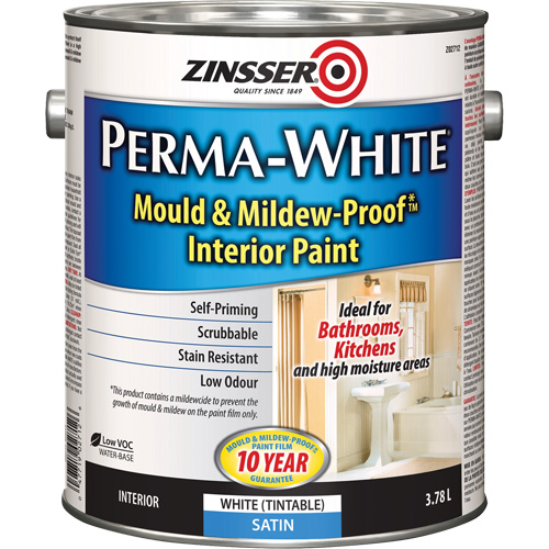 Peinture int&eacute;rieure Mold & Mildew-Proof Perma-White, 3,78 L, Gallon, Blanc Brunswick Fyr & Safety