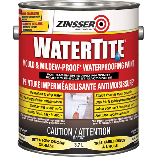 Peinture &agrave; l'&eacute;preuve de l'eau Watertite Mold & Mildew-Proof, Blanc, Satin&eacute;, 3,78 L, Gallon Brunswick Fyr & Safety