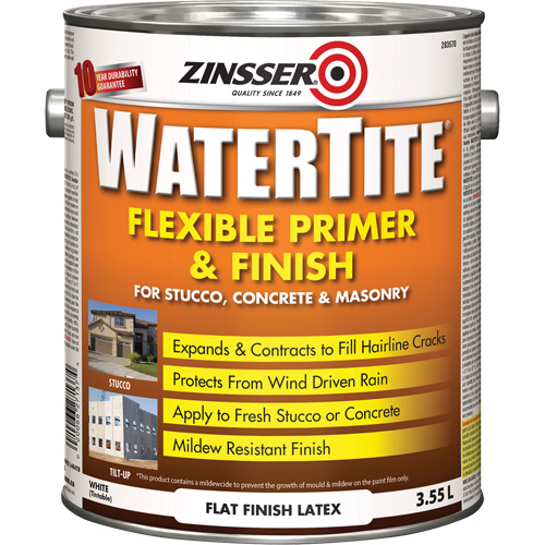Couche primaire et de finition flexible et r&eacute;sistante aux intemp&eacute;ries Watertite, 3,55 L, Gallon, Blanc Brunswick Fyr & Safety