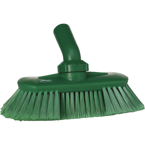 Angle-Adjustable Water-Fed Washing Brush, Soft Bristles, 9-1/4" Long, Green Brunswick Fyr & Safety