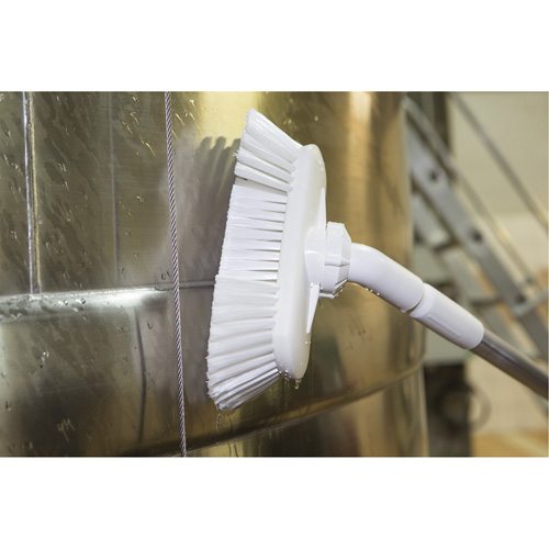 Angle-Adjustable Water-Fed Washing Brush, Soft Bristles, 9-1/4" Long, Green Brunswick Fyr & Safety