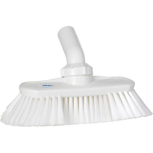 Angle-Adjustable Water-Fed Washing Brush, Soft Bristles, 9-1/4" Long, White Brunswick Fyr & Safety