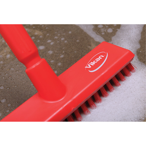 Brosse lave-pont aliment&eacute;e en eau, Crins Extra-ferme, 10-3/4", Polyester, Vert Brunswick Fyr & Safety
