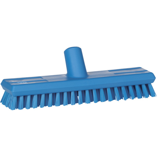Water-Fed Deck Scrub Brush, X-Coarse Bristles, 10-3/4", Polyester, Blue Brunswick Fyr & Safety