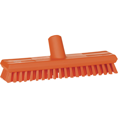 Water-Fed Deck Scrub Brush, X-Coarse Bristles, 10-3/4", Polyester, Orange Brunswick Fyr & Safety