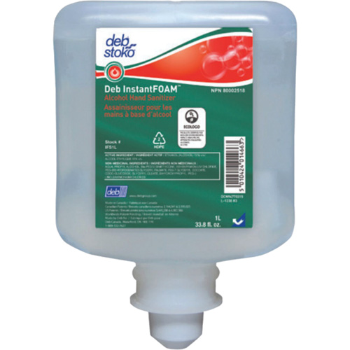 D&eacute;sinfectant pour les mains Instantfoam, 1000 ml, Recharge, 70 % alcool Brunswick Fyr & Safety