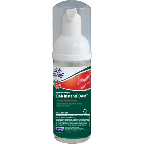 D&eacute;sinfectant pour les mains Instantfoam, 47 ml, Bouteille &agrave; pompe, 70 % alcool Brunswick Fyr & Safety