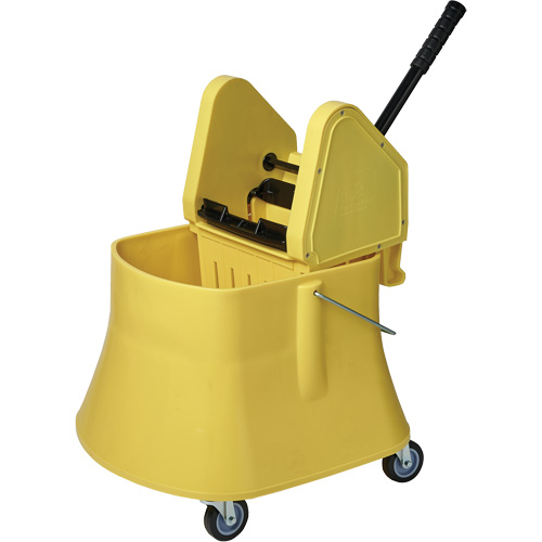Champ Bucket & Wringer Combo, Down Press, 10 US Gal.(40 Quart), Yellow Brunswick Fyr & Safety