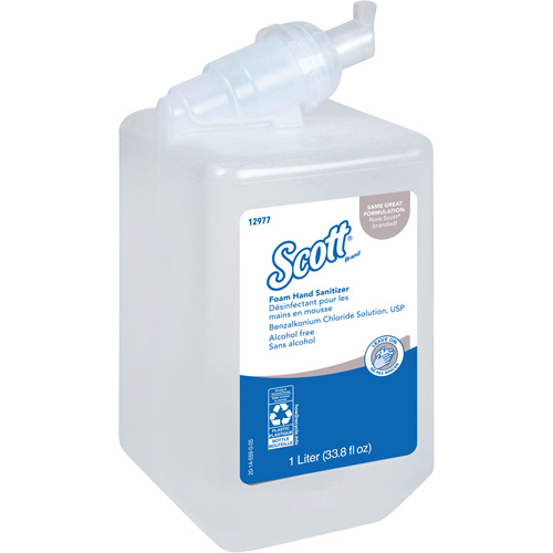 D&eacute;sinfectant en mousse sans alcool pour les mains Essential de Scott, 1000 ml, Cartouche de recharge, 0% alcool Brunswick Fyr & Safety