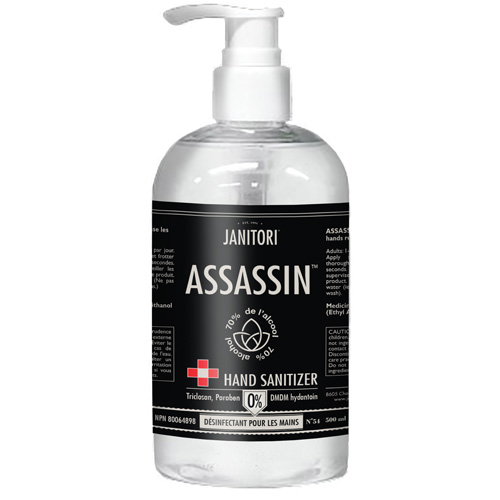D&eacute;sinfectant pour les mains 54 Assassin, 500 ml, Bouteille &agrave; pompe, 70 % alcool Brunswick Fyr & Safety