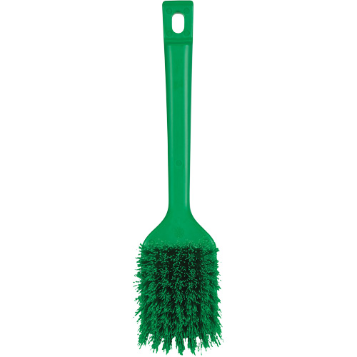 ColorCore Short Handle Brush, Stiff Bristles, 12" Long, Green Brunswick Fyr & Safety
