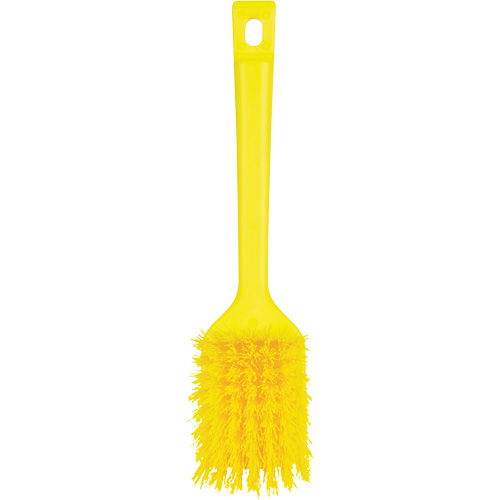 ColorCore Short Handle Brush, Stiff Bristles, 12" Long, Yellow Brunswick Fyr & Safety