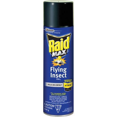 Insecticide contre les insectes volants Raid Max, 500 g, Canette a&eacute;rosol, &agrave; base de solvant Brunswick Fyr & Safety