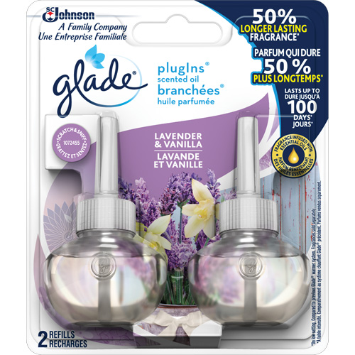 Glade&reg; PlugIns&reg; Scented Oil Refills, Lavender & Vanilla, Cartridge Brunswick Fyr & Safety