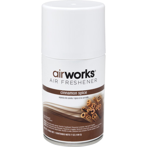 AirWorks&reg; Metered Air Fresheners, Cinnamon Spice, Aerosol Can Brunswick Fyr & Safety