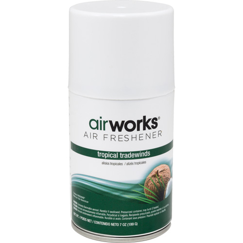 AirWorks&reg; Metered Air Fresheners, Tropical Tradewinds, Aerosol Can Brunswick Fyr & Safety