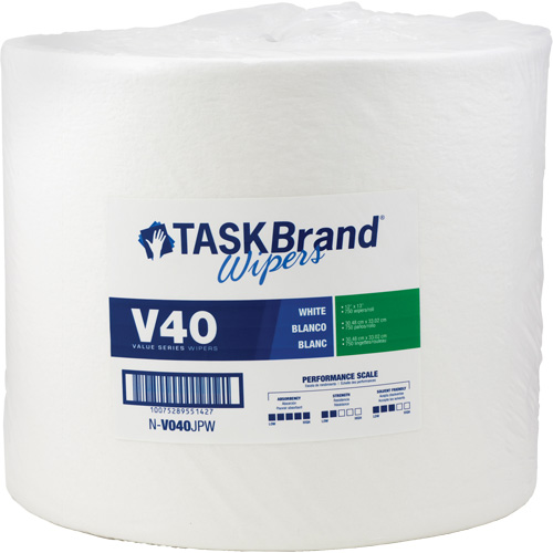 Essuie-tout de s&eacute;rie de qualit&eacute; V40 TaskBrand, Tout usage, 13" lo x 12" la Brunswick Fyr & Safety