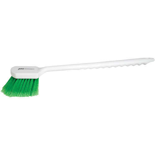 Long Handle Detail Brush, 20" L, PVC Bristles, Green Brunswick Fyr & Safety